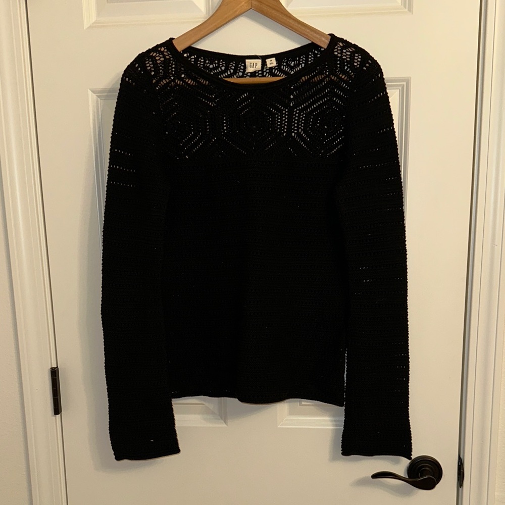 Black crochet sweater